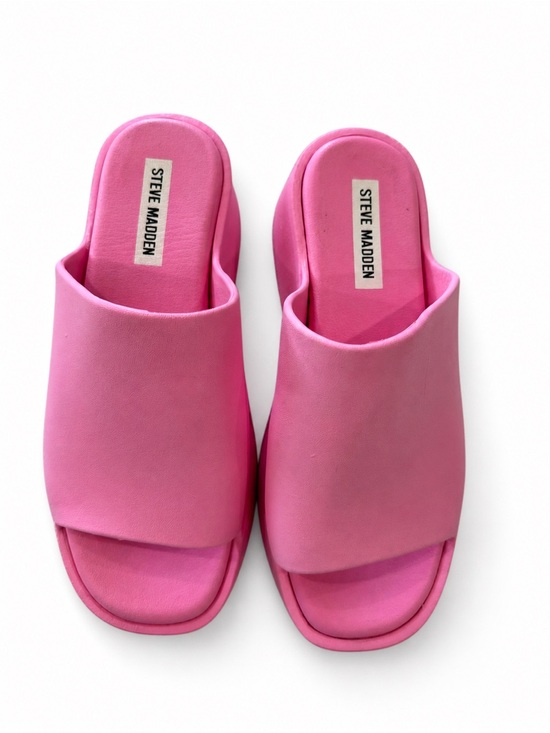 Steve Madden Shoes - Steve Madden Pink Platform Slide Sandals Size 7 Chunky Comfort Slides